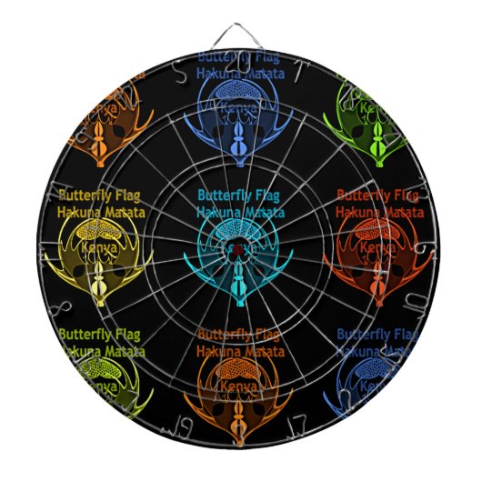 Verbluffende Keniaanse vlinder vlag typografie Ele Dartbord (Voorkant)