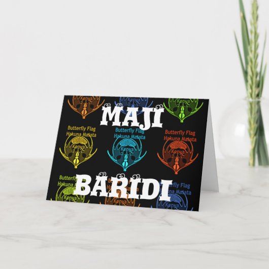 Verbluffende Keniaanse vlinder vlag typografie Ele Kaart (Voorkant)