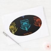 Verbluffende Keniaanse vlinder vlag typografie Ele Ovale Sticker (Envelop)