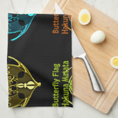 Verbluffende Keniaanse vlinder vlag typografie Ele Theedoek (Quarter Fold)