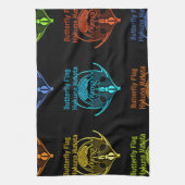 Verbluffende Keniaanse vlinder vlag typografie Ele Theedoek (Verticaal)