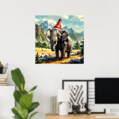 Verbluffende Kerstmis Olifant Schilderen Poster (Thuiskantoor)