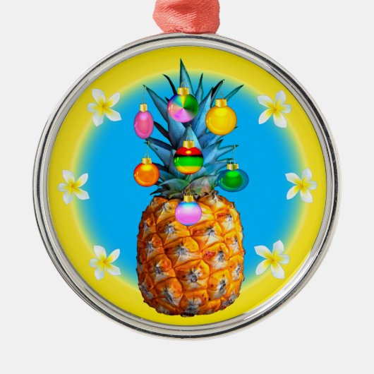 Verbluffende kerstversiering voor ananas metalen ornament (Voorkant)