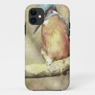 Verbluffende kingfisher in Waterverf iPhone 11 Hoesje