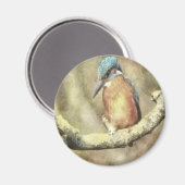 Verbluffende kingfisher in Waterverf Magneet (Voorkant / Achterkant)
