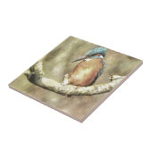 Verbluffende kingfisher in Waterverf Tegeltje (Zijkant)
