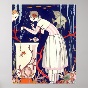 VERBLUFFENDE KLEINE VIS, ART DECO SCHOONHEID MODE POSTER