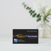 Verbluffende kleurrijke bliksem-elektricien visitekaartje (Staand voorkant)