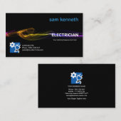 Verbluffende kleurrijke bliksem-elektricien visitekaartje (Voorkant / Achterkant)
