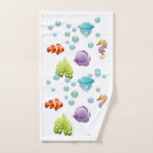 Verbluffende kleurrijke cartoon van het leven in z bad handdoek (Handdoek)