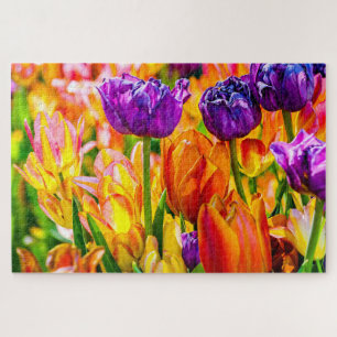 Verbluffende kleurrijke mooie Tulp-bloemen Legpuzzel
