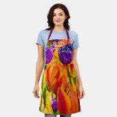Verbluffende kleurrijke mooie Tulp-bloemen Schort (Gedragen)