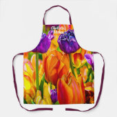 Verbluffende kleurrijke mooie Tulp-bloemen Schort (Voorkant)