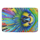 Verbluffende kleurrijke Splatter Paint Parrot Badmat (Voorkant)