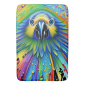Verbluffende kleurrijke Splatter Paint Parrot Badmat (Voorkant Verticaal)