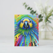 Verbluffende kleurrijke Splatter Paint Parrot Briefkaart (Staand voorkant)