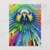 Verbluffende kleurrijke Splatter Paint Parrot Briefkaart (Voorkant)