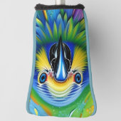 Verbluffende kleurrijke Splatter Paint Parrot Golfheadcover (Draai 90)