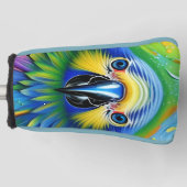 Verbluffende kleurrijke Splatter Paint Parrot Golfheadcover (Voorkant)