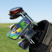 Verbluffende kleurrijke Splatter Paint Parrot Golfheadcover (Insitu)