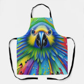 Verbluffende kleurrijke Splatter Paint Parrot Schort (Voorkant)