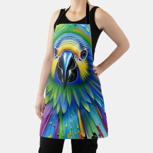 Verbluffende kleurrijke Splatter Paint Parrot Schort