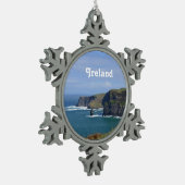 Verbluffende kliffen van Moher Tin Sneeuwvlok Ornament (Links)