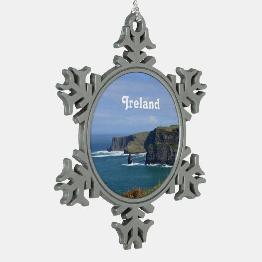 Verbluffende kliffen van Moher Tin Sneeuwvlok Ornament (Links)