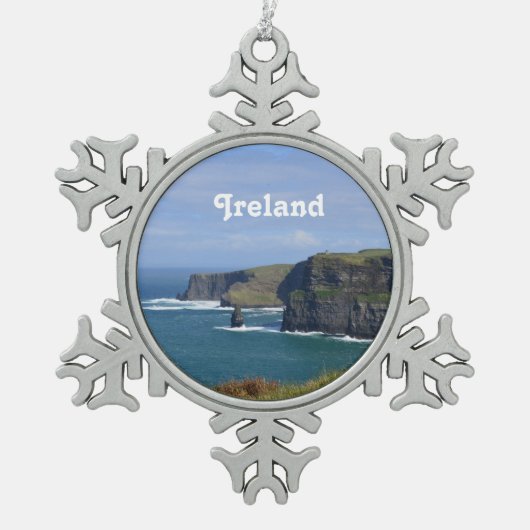 Verbluffende kliffen van Moher Tin Sneeuwvlok Ornament (Voorkant)