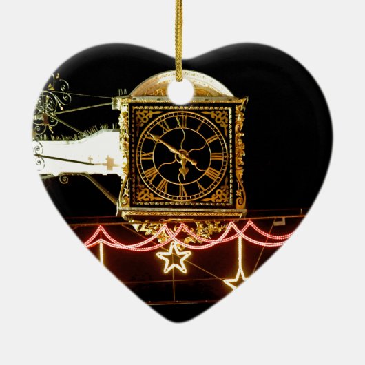 Verbluffende klok bij Kerstmis Keramisch Ornament (Achterkant)