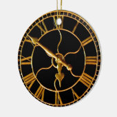 Verbluffende klok bij Kerstmis Keramisch Ornament (Links)