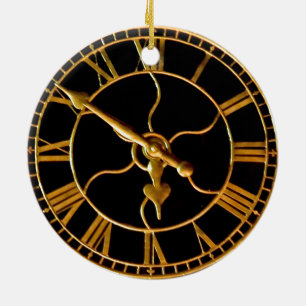Verbluffende klok bij Kerstmis Keramisch Ornament