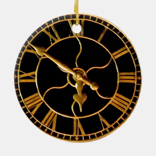Verbluffende klok bij Kerstmis Keramisch Ornament (Achterkant)