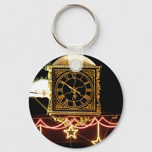 Verbluffende klok bij Kerstmis Sleutelhanger (Voorkant)