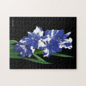 Verbluffende koninklijke blauwe en witte Gladiolus Legpuzzel (Horizontaal)