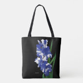 Verbluffende koninklijke blauwe en witte Gladiolus Tote Bag (Achterkant)