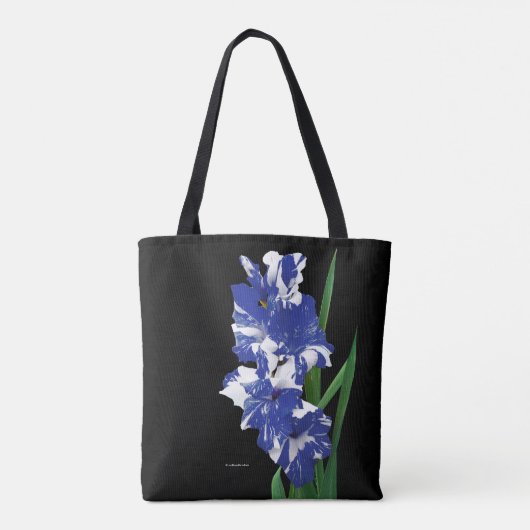 Verbluffende koninklijke blauwe en witte Gladiolus Tote Bag (Achterkant)