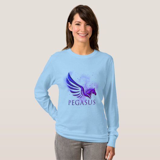 Verbluffende kosmische achtergrond van Pegasus T-shirt (Voorkant volledig)