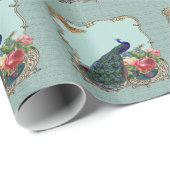 Verbluffende kwaliteit blauw/groene pauw -  omhull cadeaupapier (Rol Hoek)