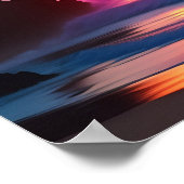 Verbluffende levendige digitale zonneprint in kleu poster (Hoek)