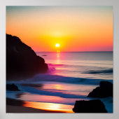 Verbluffende levendige digitale zonneprint in kleu poster (Voorkant)