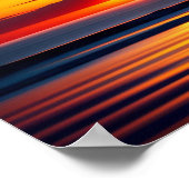 Verbluffende levendige digitale zonneprint in kleu poster (Hoek)