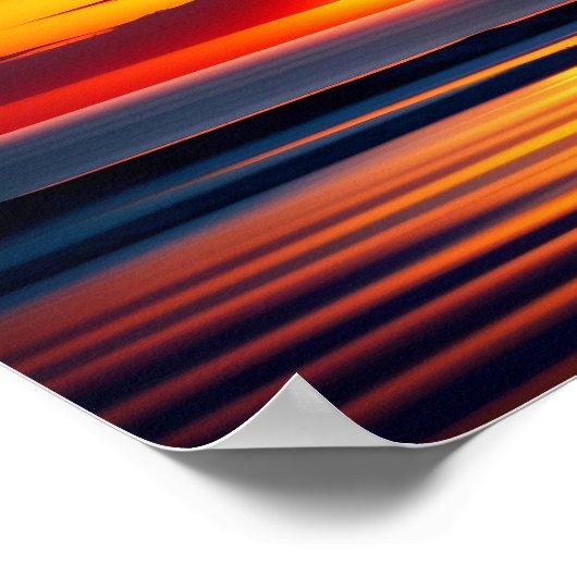 Verbluffende levendige digitale zonneprint in kleu poster (Hoek)