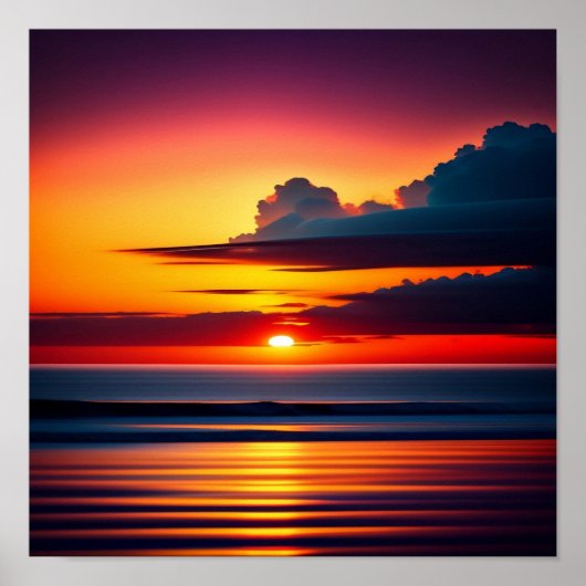 Verbluffende levendige digitale zonneprint in kleu poster (Voorkant)