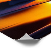 Verbluffende levendige digitale zonneprint in kleu poster (Hoek)