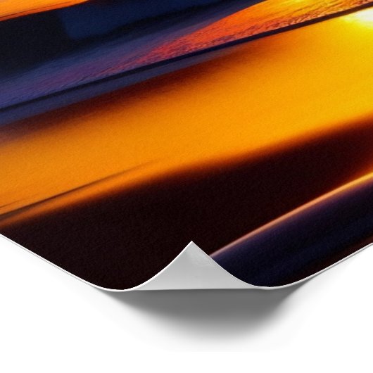 Verbluffende levendige digitale zonneprint in kleu poster (Hoek)