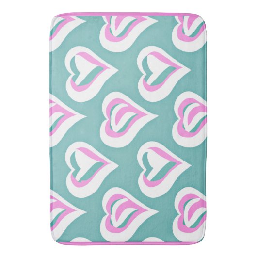 Verbluffende liefde hart patroon badmat (Voorkant Verticaal)