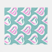 Verbluffende liefde hart patroon fleece deken (Voorkant (Horizontaal))