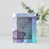 Verbluffende Lila Aqua Liquid Abstracte Ink (Staand voorkant)