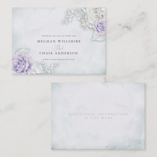 Verbluffende Lila en witte rozen Visitekaartje (Voorkant / Achterkant)